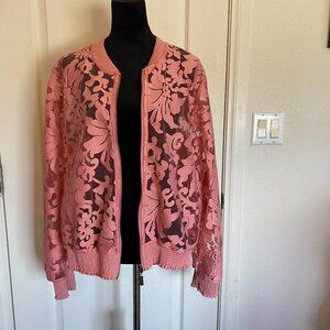 Lane Bryant Peach Pink Bomber Style Jacket